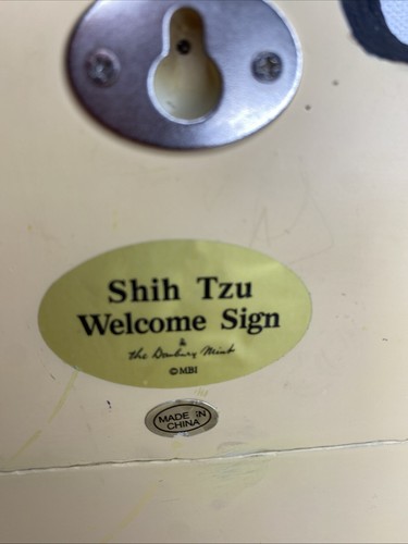 Danbury Mint Shih Tzu Willkommensschild selten eingestellt Hundeliebhaber fehlender Kranz - Bild 5 von 5
