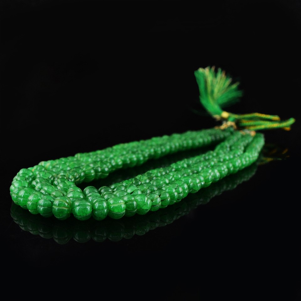 Stunning 932.50 Carat Green Emerald Beaded Necklace - Natural Earth Mined Gemstones