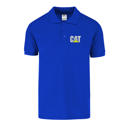 Polo Shirt Caterpillar Logo Short Sleeve Fitted Slim Fit Cotton Polyester 50/50 - Picture 8 of 13