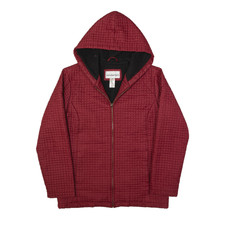 Vintage Gloria Vanderbilt Quilted Jacket Maroon 90s Womens S