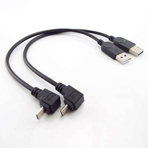 Up Down Left Right Angle 90° Micro USB Male to Male Data Charge Cable for Phone - Picture 4 of 12