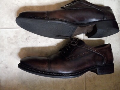 Bata Cuoio Vero Brown Leather Lace Up Oxfords Shoes Men display picture 1