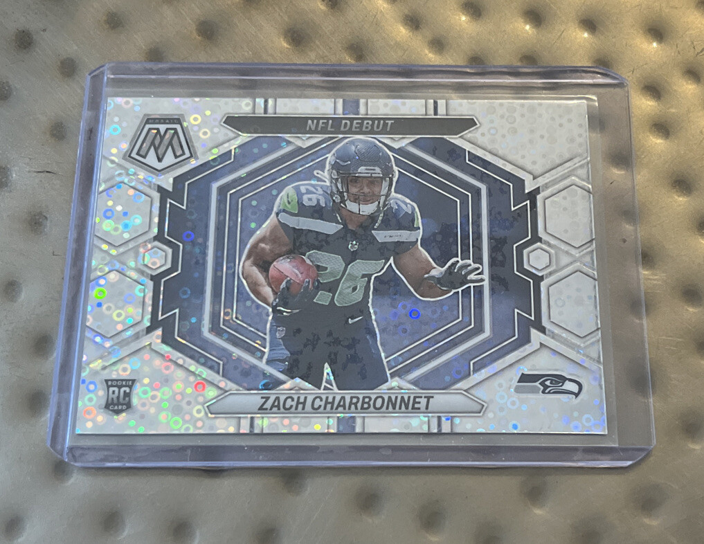 2023 Mosaic Zach Charbonnet RC Debut Disco Prizm ND-11 Seahawks