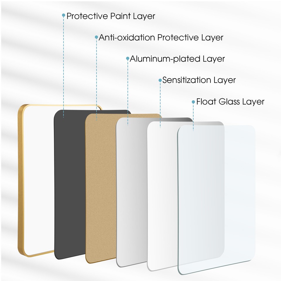 22" x 30" Wall Mirror Bathroom Wall Mirror w/ Thick Aluminum Alloy