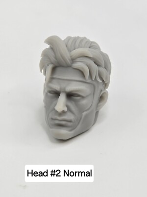 3d Print GAMBIT X-MEN SHORT HAIR HEAD #2 1:12 6'' GI Joe Classified/Marvel Legend