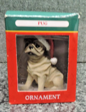 Santa's Kurt S. Adler Pug Dog Christmas Ornament Resin w Box Cute