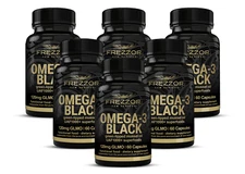 FREZZOR Omega 3 Black Green Lipped Mussel Oil Capsules - 6 Bottles, 360 Count