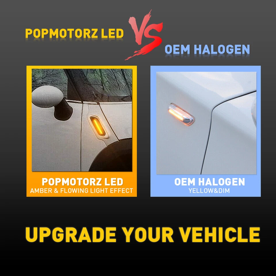 2 个 LED 侧标记转向信号灯适用于 2011 - 2016 Mini Cooper Countryman (R60) — 第 3/4 张图片