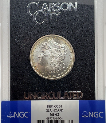 1884-CC Morgan Silver Dollar $1 Carson City Original Toning GSA
