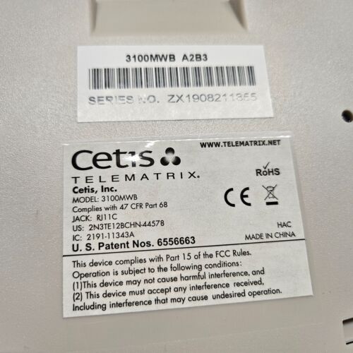 (3) NEW Cetis Black Hotel Phone Model 3100MWB - Picture 7 of 8