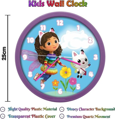 25cm Licensed Children Analogue Wall Mount Quartz Clock Kids Bedroom Decorations - Picture 16 of 138