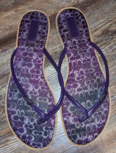 Coach womens purple flip flops size 8.5 | eBay