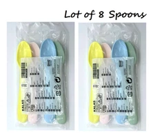 IKEA KALAS Pastel Child Spoons Set of 8 New Lot of 2 (4 Pack each one)