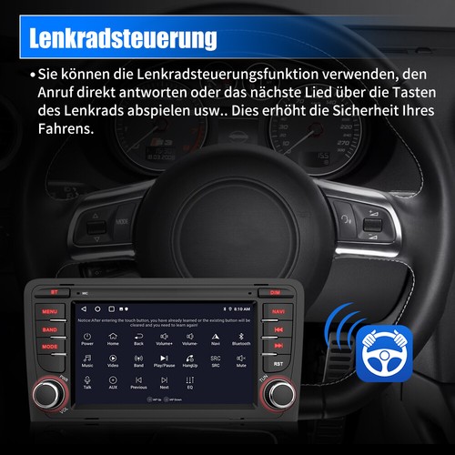 Autoradio Android 13 2+64GB Carplay GPS RDS Navi WiFi Für Audi A3 S3 8P RS3 8P1 - Bild 6 von 6