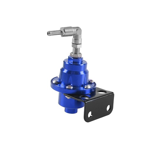 Aluminum 0-160 Psi Adjustable Fuel Pressure Regulator+Kpa Oil Gauge Kit Blue - Picture 4 of 11
