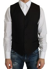 DOLCE & GABBANA Vest Black Silk Dress Waistcoat Gillet s. IT48/US38/M RRP $800 