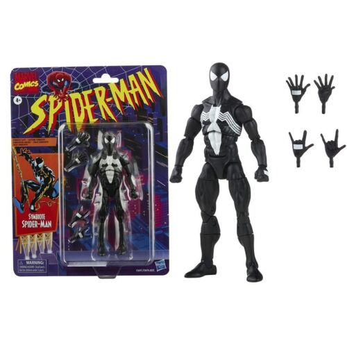 Figure Toy Spider-Man Marvel Legends Retro Series 6 Inch Symbiote Black Suit New - Picture 1 of 5