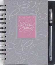 NEW Dream Journal / Silver Pen Klutz Hardback Cover Spiral Bound 100 Black Pages