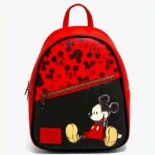 Image of Loungefly Disney Mickey Mouse Black and Red Mini Backpack