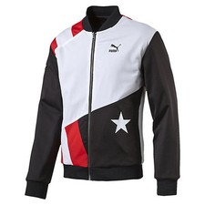 PUMA Men's Football 2 In 1 Varsity Bomber, Black White Men's Size Large L NWT
