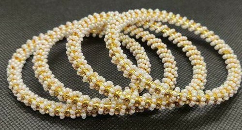 Indian Pearl Jewelry Gold Plat Bangle 