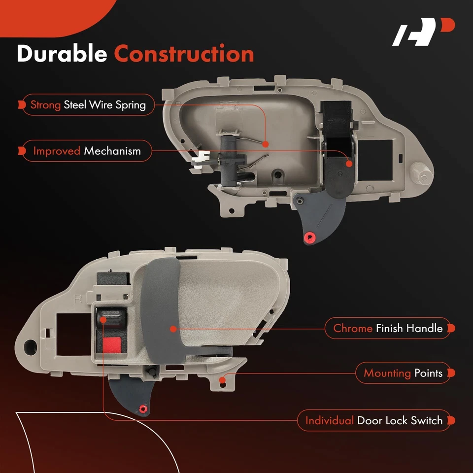 Manija de puerta interior delantera o trasera derecha con acabado beige A-Premium para GMC C1500 C2500 Foto 4 de 4