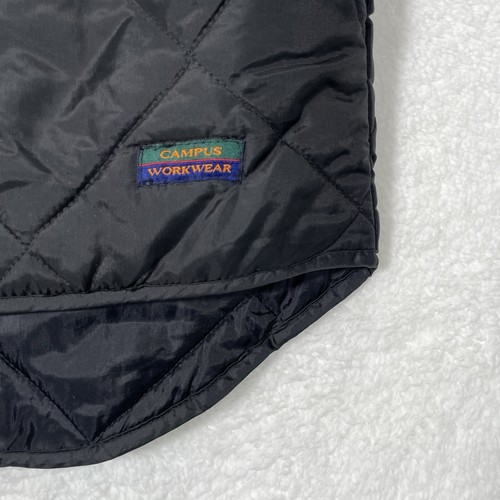 Vintage Campus Workwear Vest Mens Medium Black Puffer Quilted Puff Insulated - Picture 2 of 10
