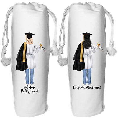 Personalisierte Weinflasche Tasche Arzt Abschluss Geschenk Champagner Gin Prosecco Dr