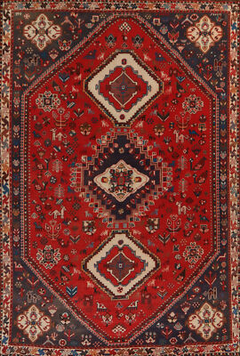 Vegetable Dye Little Animals Design Tribal Hand-knotted Room Size Area Rug 7x10