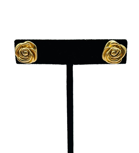 Ohrstecker 14 Karat Gelbgold poliert Rose/Blume - Bild 2 von 11