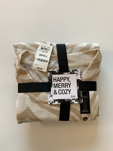 Jenni by Jennifer Moore Sz S Long Sleeve Waffle Knit Jogger Pajama Set Gift Set - Picture 2 of 5