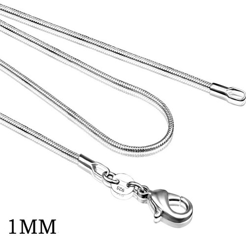 925 Sterling Lite Silver 1-6MM Łańcuszek Mężczyźni Kobiety Naszyjnik 16-24 cale Prezenty - Zdjęcie 15 z 36