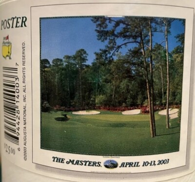 Official 2003 Masters Golf Poster 13th Hole @ ANGC Mike Weir Winner