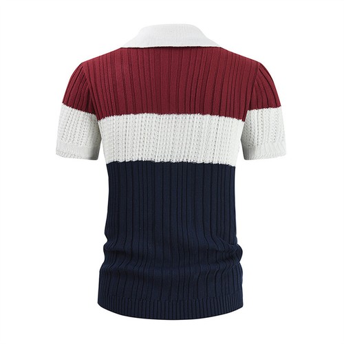 Camisa de punto informal ajustada de manga corta con botones para hombre Blusa - Imagen 4 de 6