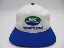Vintage Northrup King Hat Cap White Blue Snap Back Novartis Seeds
