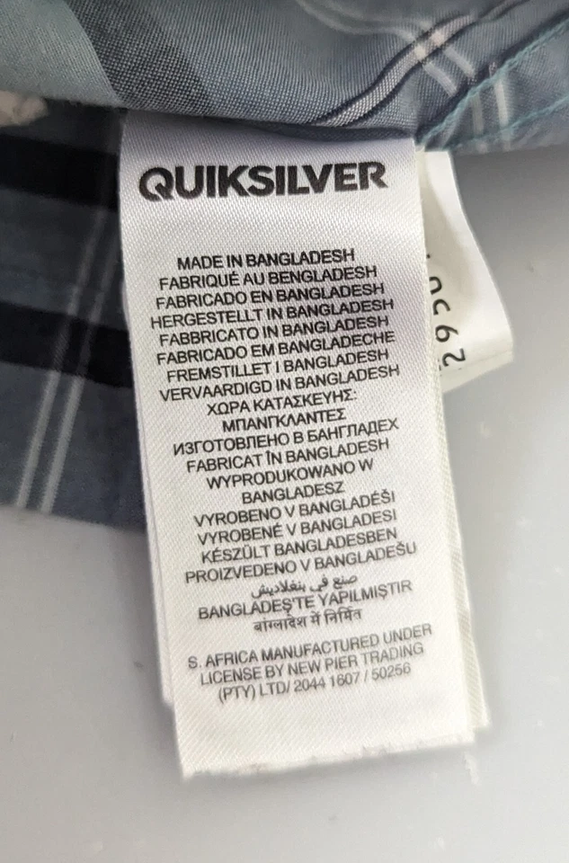 Quicksilver синий чек рубашка размер детей 12 лет б/у - Изображение 4 из 4