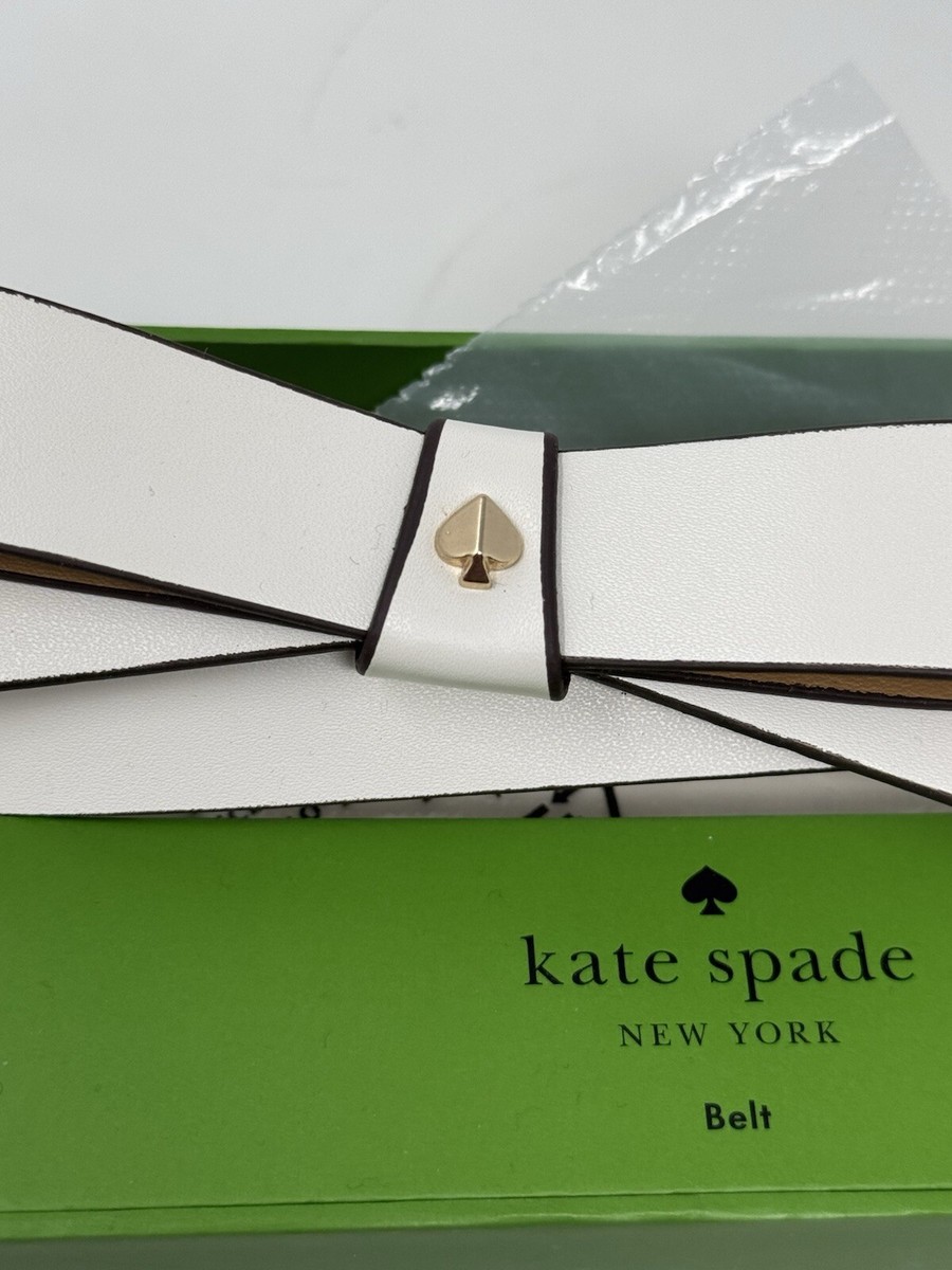 Kate Spade L/XL New York White Womens Skinny Belt with Bow  display picture 3