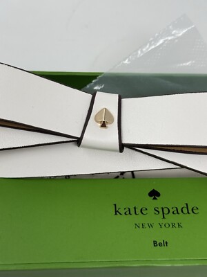 NIB Kate Spade Off White Bow Belt Size L/XL Kate Spade L/XL New York White Womens Skinny Belt with Bow  main image 4