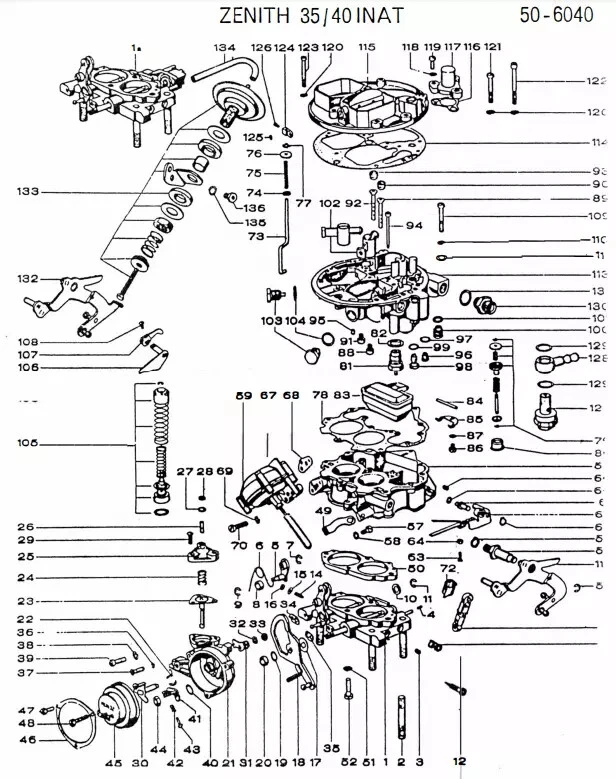 Kit Reparación Carburador Walker 9000702501 (PARA MERCEDES-BENZ 220S 230 250C 250S) Foto 2 de 2