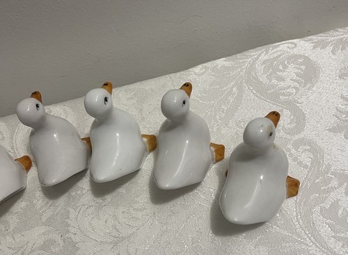 Vintage Ceramic White Duck Goose Napkin Rings Set of 6 Farmhouse Shabby ...