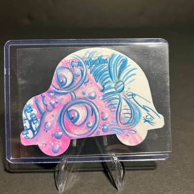 GARBAGE PAIL KIDS GO ON VACATION ''ACNE AMY'' CAR SHAPED SKETCH CARD GREG TREIZE