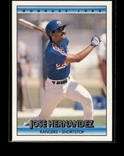 1992 Donruss #530 - Jose Hernandez - Texas Rangers Baseball Rookie Card RC. rookie card picture