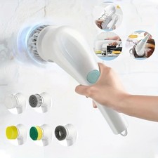 Handheld Eectric Cleaning Brush Cordless Spin Scrubbe With 5 Replaceable Brush H