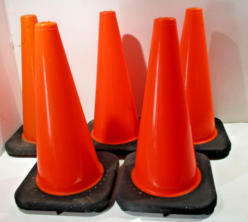 LOT OF 5 18" ORANGE SAFETY TRAFFIC/PARKING CONES JBC REVOLUTION