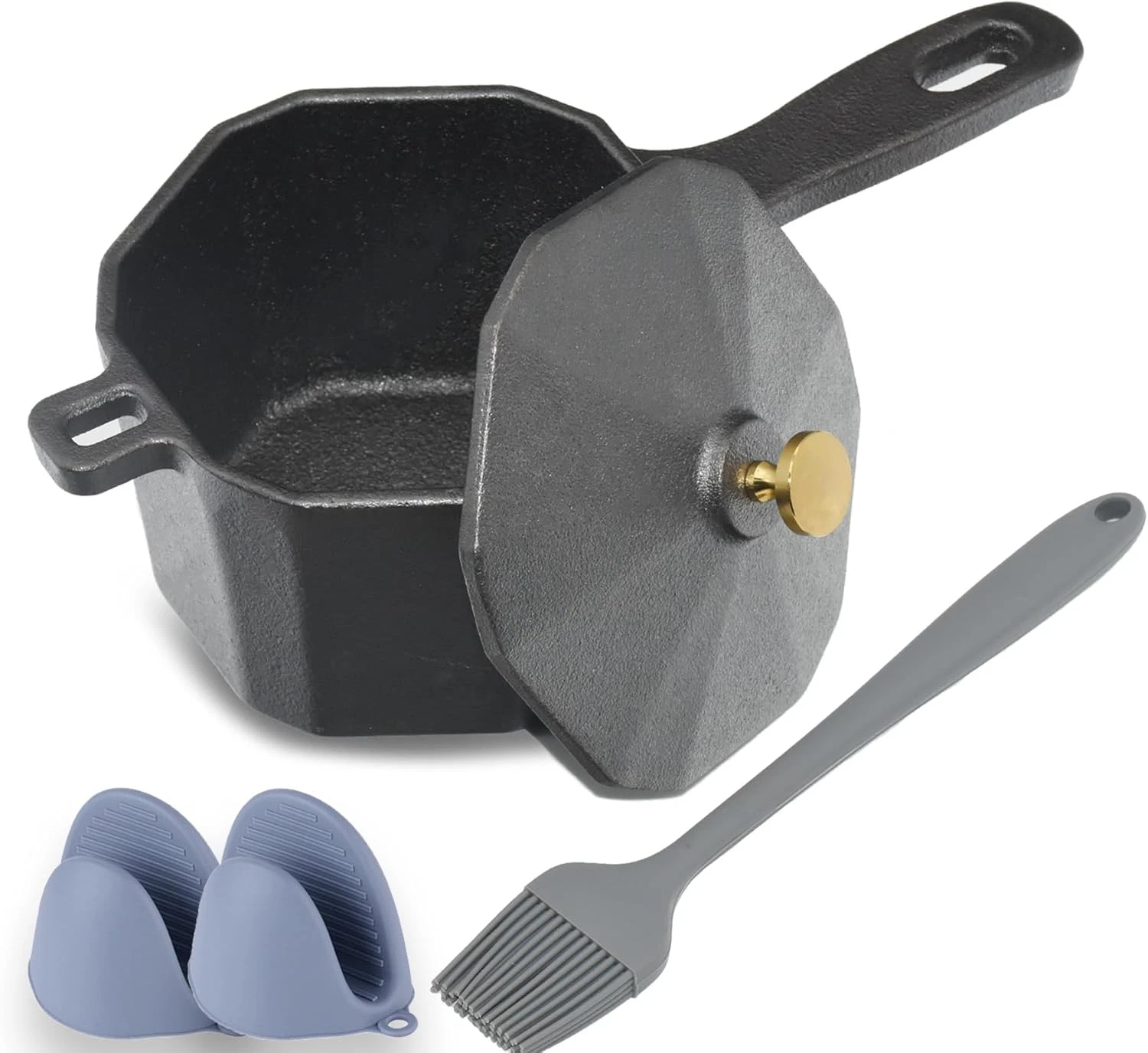 Cast Iron Sauce Pot with Lid, Premium Small Cast Iron Melting Pot & Silicone Bas
Opens in a new wind