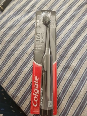 Colgate 360 Power Charcoal Battery Toothbrush, Black, 1 Pack