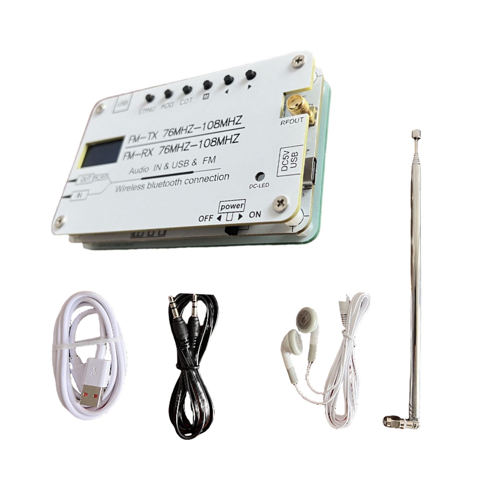 Bluetooth FM Transmitter 200m Range with Stereo Sound AUX USB MP3 Support