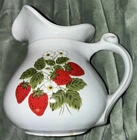 McCoy Vintage Ceramic Pottery Strawberry White Water Pitcher 7515 USA