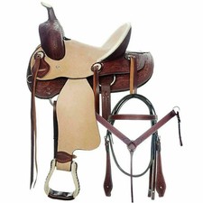 Premium Leather Western Hard Seat Horse Saddle With Tack Set in All Sizes.