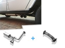 Fox Edelstahl Racing-Komplettanlage Mercedes G-Klasse W463 o.Trittbrett 2x80mm Fox Edelstahl Racing-Komplettanlage Mercedes G-Klasse W463 o.Trittbrett 2x80mm